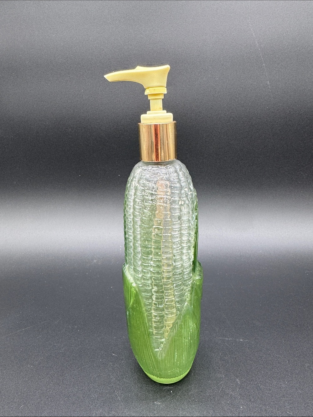 Vintage Avon 1978 Corn Cob Garden Harvest GlassBottle Soap/Lotion Dispenser Pump